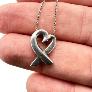Tiffany & Co Paloma Picasso Loving Heart Sterling Silver 16" Necklace